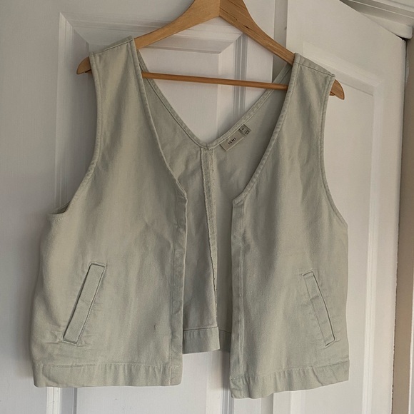 ICHI Light-Wash Denim Vest - Picture 1 of 4